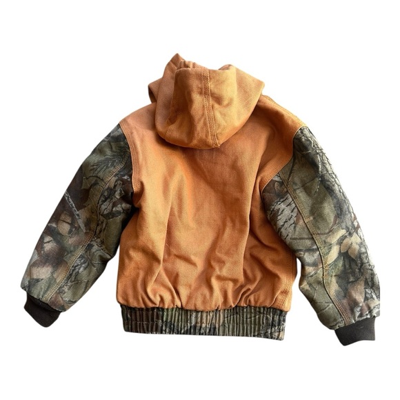 Outdoor Habitat kids' brown and camouflage hooded canvas jacket 3T - Picture 2 of 7